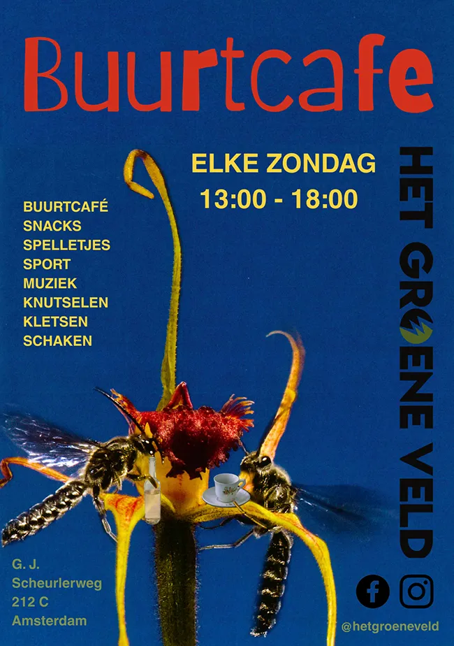 Elke zondag Buurtcafe Het Groene Veld