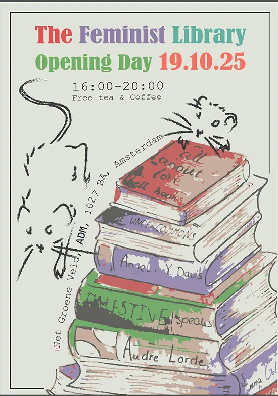 Opening van De Femninistische Bibliotheek op 19 oktober 2025