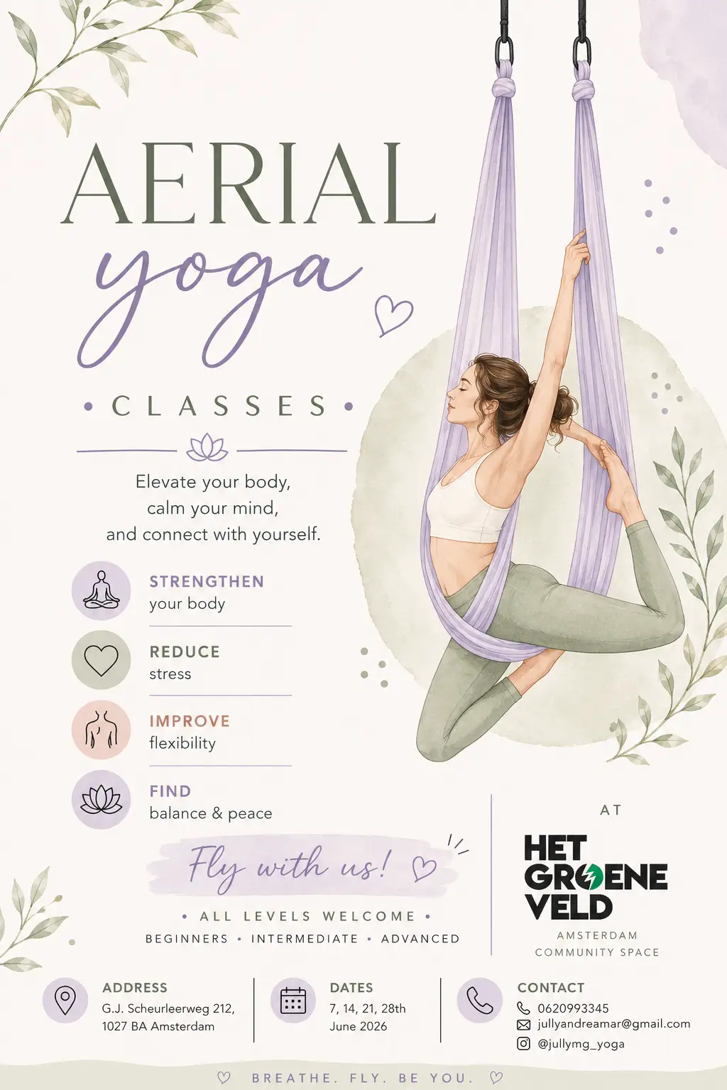 Aerial Yoga Class — De Sociale Ruimte, Amsterdam
