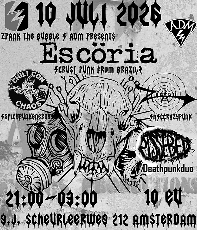 Escöria, Chili con chaos, Zibabu & Pissebed 10 juli 2026